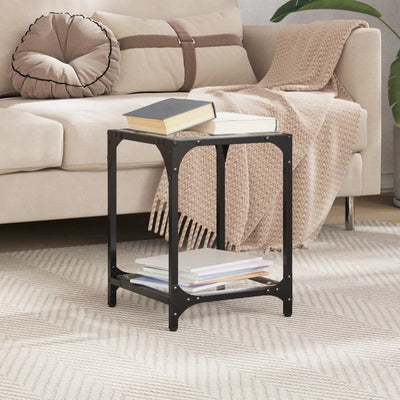 Läpinäkyvä sohvapöytä Meaghan 30x30x40cm (lasinen pöytälevy teräs)