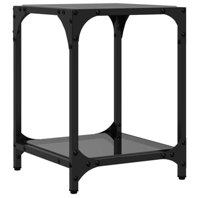 Musta sohvapöydät Meaghan 30x30x40cm (2 kpl, lasinen pöytälevy, teräs)