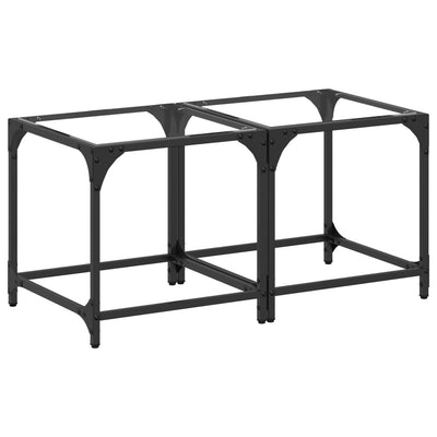 Läpinäkyvä sohvapöydät Gaftan 40x40x40cm (2 kpl, lasi pöytälevy, teräs)