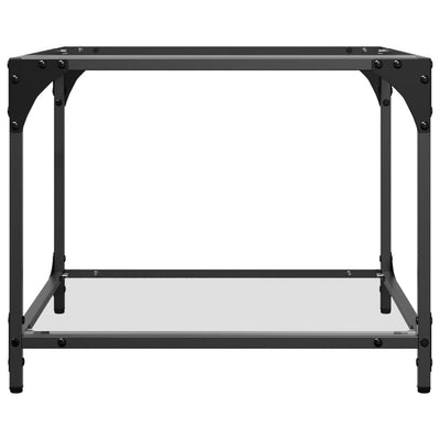 Sohvapöydät 2 kpl läpinäkyvä lasi pöytälevy 50x50x40 cm teräs