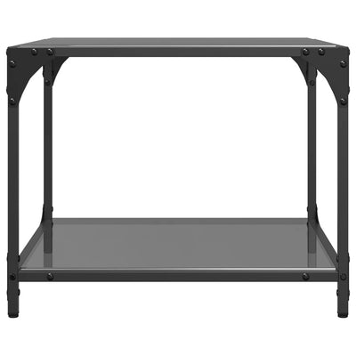 Sohvapöydät 2 kpl musta lasinen pöytälevy 50x50x40 cm teräs