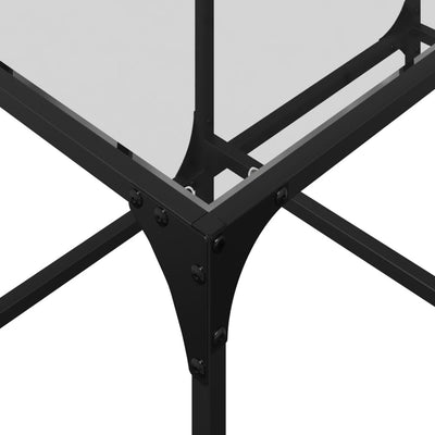 Läpinäkyvä sohvapöytä Gorcea 78,5x40x40cm (lasinen pöytälevy teräs)