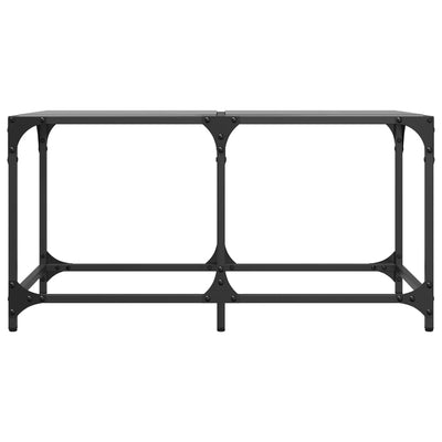 Musta sohvapöytä Gorcea 78,5x40x40cm (lasinen pöytälevy teräs)