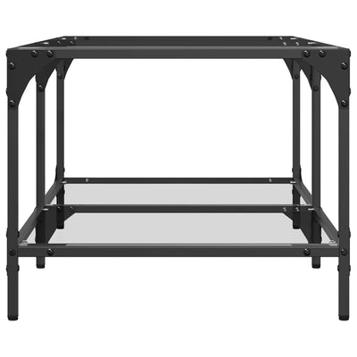 Läpinäkyvä sohvapöytä Carosela 98,5x50x40cm (lasinen pöytälevy teräs)