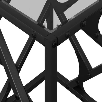 Läpinäkyvä sohvapöytä Babescu 30x30x41cm (lasinen pöytälevy teräs)