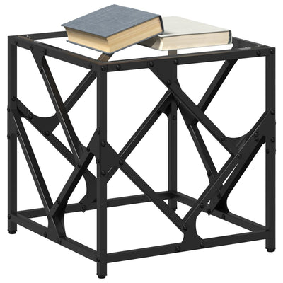 Läpinäkyvä sohvapöytä Babescu 40x40x41cm (lasinen pöytälevy teräs)