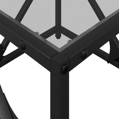 Läpinäkyvä sohvapöytä Babescu 50x50x41cm (lasinen pöytälevy teräs)