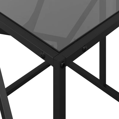 Musta sohvapöytä Grace 98,5x50x41cm (lasinen pöytälevy teräs)