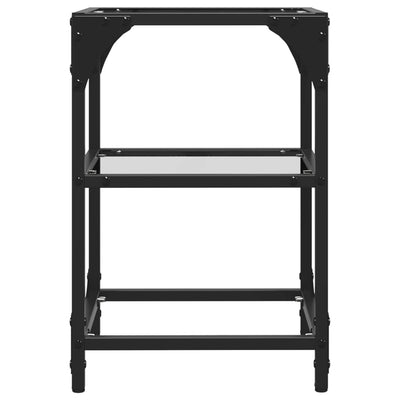 Läpinäkyvä sohvapöytä Teofin 30x30x45cm (lasinen pöytälevy, teräs)