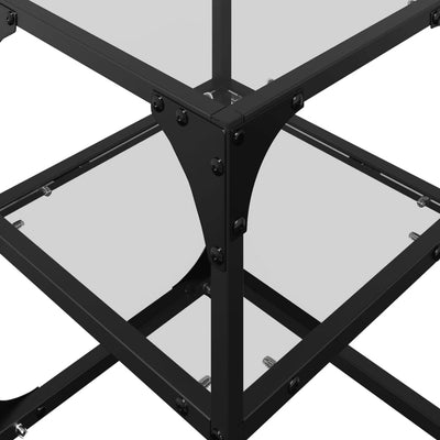 Läpinäkyvä sohvapöytä Teofin 30x30x45cm (lasinen pöytälevy, teräs)