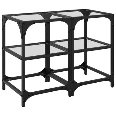 Läpinäkyvä sohvapöydät Teofin 30x30x45cm (2 kpl, lasi pöytälevy, teräs)