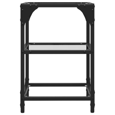 Läpinäkyvä sohvapöydät Teofin 30x30x45cm (2 kpl, lasi pöytälevy, teräs)