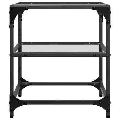 Läpinäkyvä sohvapöytä Teofin 40x40x45cm (lasinen pöytälevy teräs)