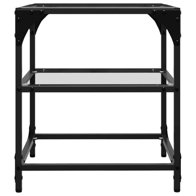 Läpinäkyvä sohvapöytä Teofin 40x40x45cm (lasinen pöytälevy teräs)