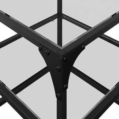 Läpinäkyvä sohvapöytä Teofin 40x40x45cm (lasinen pöytälevy teräs)