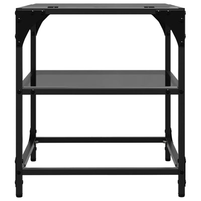 Musta sohvapöydät Teofin 40x40x45cm (2 kpl, lasinen pöytälevy, teräs)