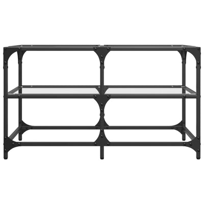 Läpinäkyvä sohvapöytä Lusting 78,5x40x45cm (lasinen pöytälevy teräs)