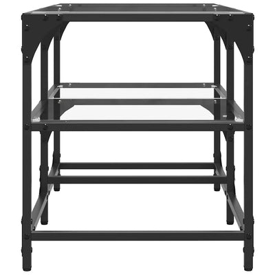 Läpinäkyvä sohvapöytä Lusting 78,5x40x45cm (lasinen pöytälevy teräs)