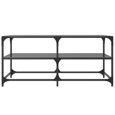 Musta sohvapöytä Lusting 98,5x50x45cm (lasinen pöytälevy teräs)