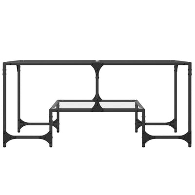 Läpinäkyvä sohvapöytä Jarrett 98,5x50x45cm (lasinen pöytälevy teräs)