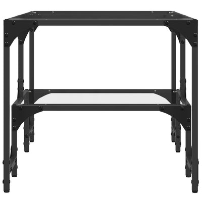 Läpinäkyvä sohvapöytä Jarrett 98,5x50x45cm (lasinen pöytälevy teräs)