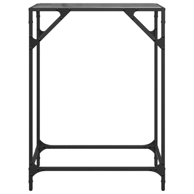 Konsolipöytä musta lasinen pöytälevy 60x35x81 cm teräs