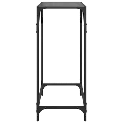 Konsolipöytä musta lasinen pöytälevy 60x35x81 cm teräs
