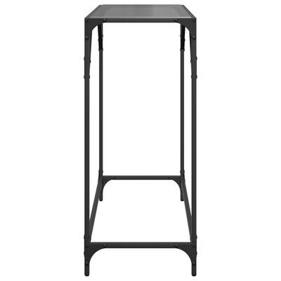 Konsolipöytä musta lasinen pöytälevy 80x35x81 cm teräs