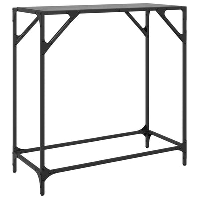 Konsolipöytä musta lasinen pöytälevy 80x35x81 cm teräs