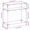 Konsolipöytä läpinäkyvä lasinen pöytälevy 80x35x81 cm teräs