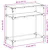 Läpinäkyvä konsolipöytä Safi 80x35x81cm (lasinen pöytälevy, teräs)