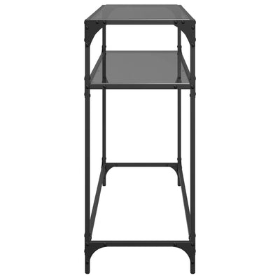 Sohvapöytä musta lasinen pöytälevy 98x35x81 cm teräs