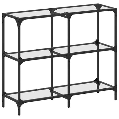 Läpinäkyvä konsolipöytä Szetsi 98x30x81cm (lasinen pöytälevy, teräs)