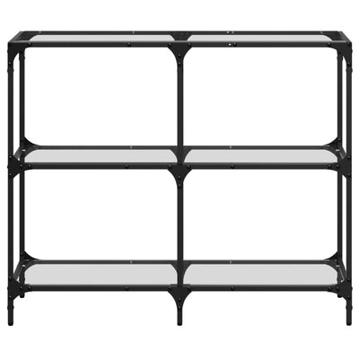 Konsolipöytä läpinäkyvä lasinen pöytälevy 98x30x81 cm teräs