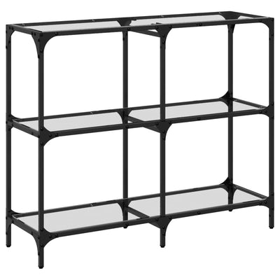 Läpinäkyvä konsolipöytä Szetsi 98x30x81cm (lasinen pöytälevy, teräs)