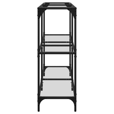 Läpinäkyvä konsolipöytä Szetsi 118,5x30x81cm (lasinen pöytälevy teräs)