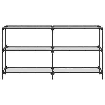 Läpinäkyvä konsolipöytä Szetsi 158,5x30x81cm (lasinen pöytälevy, teräs)