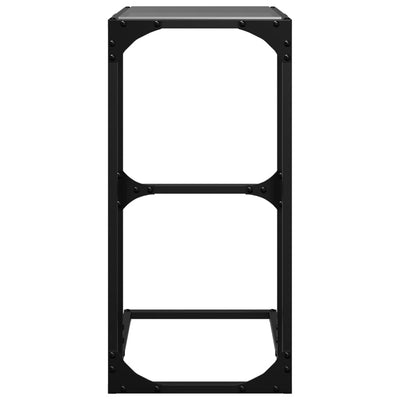 Musta sivupöytä Nellu 40x30x61,5cm (lasinen pöytälevy, teräs)