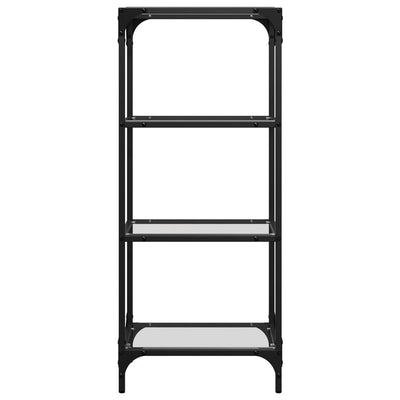 Läpinäkyvä säilytysteline läpinäkyvä lasinen pöytälevy Stenuta 40x30x95cm (teräs)