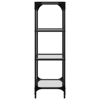 Läpinäkyvä säilytysteline läpinäkyvä lasinen pöytälevy Stenuta 40x30x95cm (teräs)