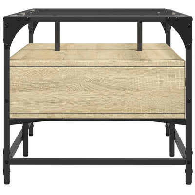 Sohvapöytä lasinen pöytälevy Sonoma-tammi 98,5x50x45 cm teräs
