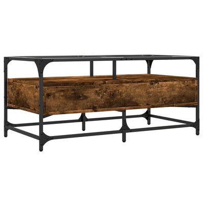 Savutammi sohvapöytä lasinen pöytälevy Claudya 98,5x50x45cm (teräs)