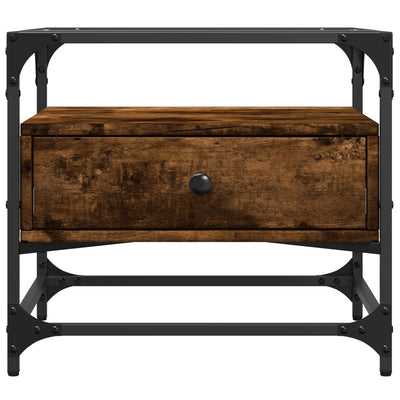 Savutammi sohvapöytä lasinen pöytälevy Statache 50x50x45cm (teräs)