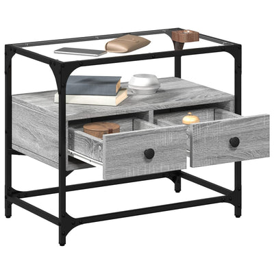 Harmaa tv-taso lasinen pöytälevy Scordili 60x35x51cm (puinen)