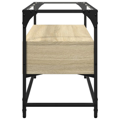 TV-taso lasinen pöytälevy Sonoma-tammi 80x35x51 cm tekninen puu