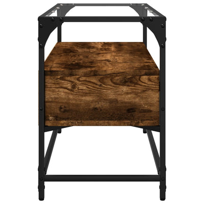 TV-taso lasinen pöytälevy savutammi 80x35x51 cm tekninen puu