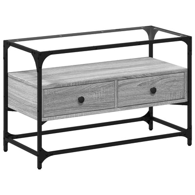 Harmaa tv-taso lasinen pöytälevy Scordili 80x35x51cm (puinen)