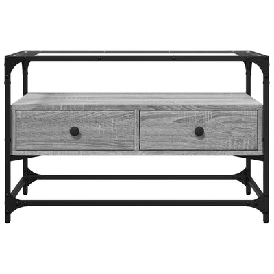 TV-taso lasinen pöytälevy harm. Sonoma 80x35x51 cm tekninen puu