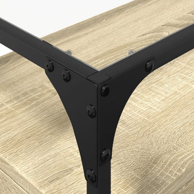 Sonoma-tammi tv-taso lasinen pöytälevy Scordili 98x35x51cm (puinen)