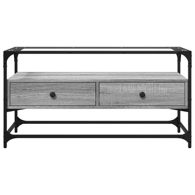 TV-taso lasinen pöytälevy harm. Sonoma 98x35x51 cm tekninen puu